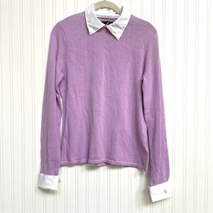 Ralph Lauren Purple Sweater with White Accents